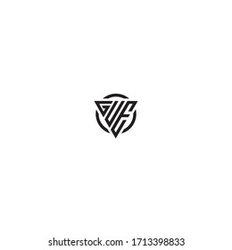 Initial Letter GUE triangle monogram cool modern logo