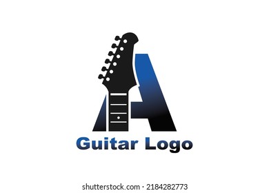 initial Letter A guitar  logo