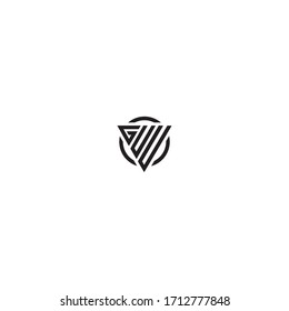 Initial Letter GUU triangle monogram cool modern logo