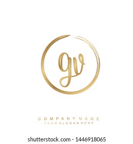 Initial letter GV beautiful handwriting logo vector template