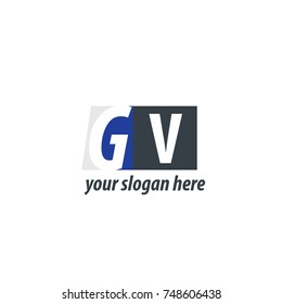 Initial Letter GV Design Logo With Square