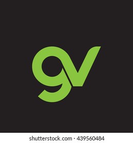 initial letter gv linked round lowercase logo green