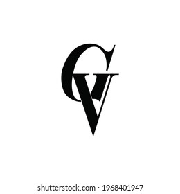 initial letter GV logo or icon monogram. EPS 10