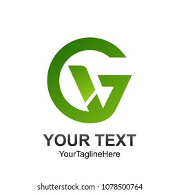 Initial letter GV logo template colored green design for business and company identity