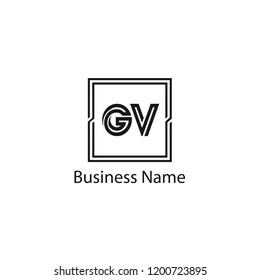 Initial Letter GV Logo Template Design