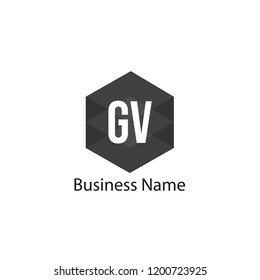 Initial Letter GV Logo Template Design