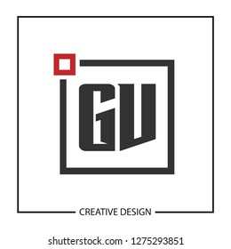 Initial Letter GV Logo Template Design