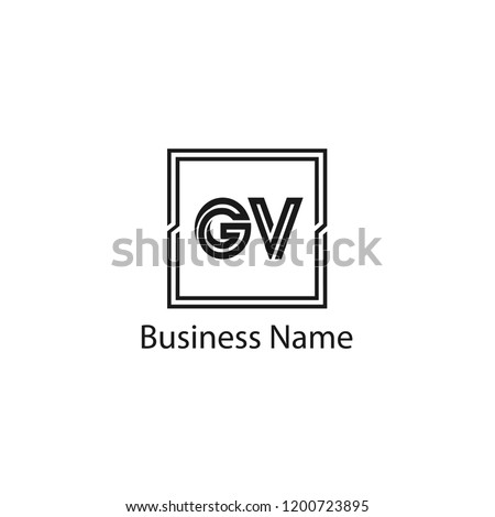 Initial Letter GV Logo Template Design