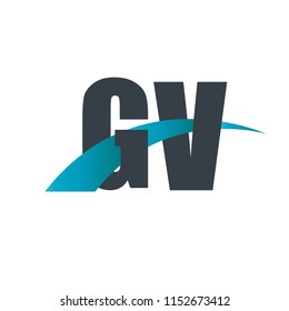 Initial Letter GV Overlapping Design Logo