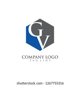 Initial Letter gv, vg Logo design Template Design vector