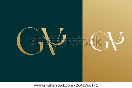 Initial letter GV VG logo design vector illustration for couple, wedding, and business