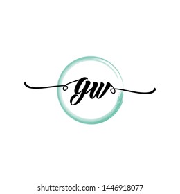 Initial letter GW beautiful handwriting logo vector template