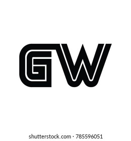 Initial Letter Gw Black Logo Vector Stock Vector (Royalty Free) 785596051