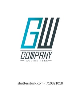 Initial Letter GW Design Logo