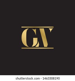 Initial letter gw g w  uppercase modern logo design template elements. Gold letter Isolated on black  background. Suitable for business, consulting group company.