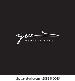 Initial Letter GW Logo - Handwritten Signature Logo