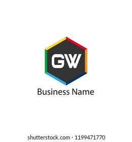 Initial Letter GW Logo Template Design