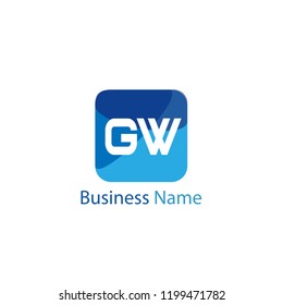 Initial Letter GW Logo Template Design