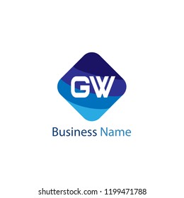 Initial Letter GW Logo Template Design
