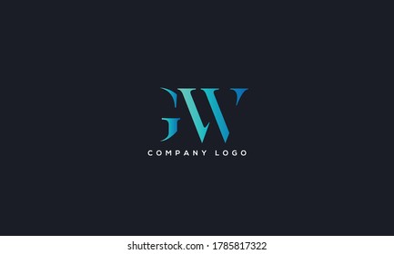 Plantilla vectorial de diseño del logotipo GW o WG de la carta inicial. Ilustración del vector de diseño del logotipo GW de resumen creativo