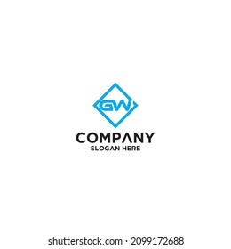 Initial Letter GW or WG Logo Template Design