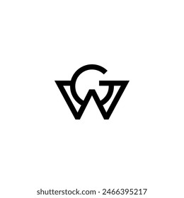 Initial Letter GW or WG Logo Design
