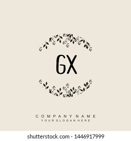 Initial letter GX beautiful handwriting logo vector template