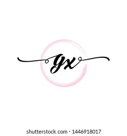 Initial letter GX beautiful handwriting logo vector template
