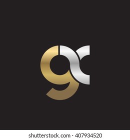 initial letter gx linked circle lowercase logo gold silver black background