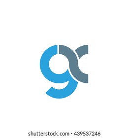 initial letter gx linked round lowercase logo blue