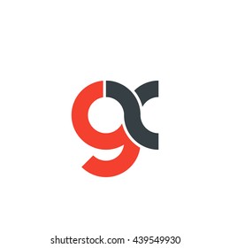 initial letter gx linked round lowercase logo red