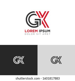 Initial Letter GX linked uppercase overlap modern logo design template. Suitable for business, consulting group company