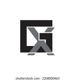 Initial letter GX logo design