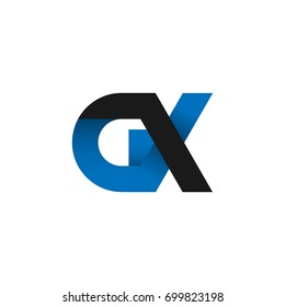 Initial letter GX logo design concept in blue and black color