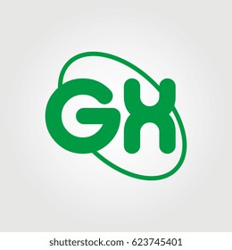 initial letter gx logo green on white background