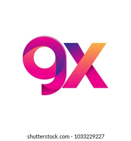 Initial Letter GX Logo Lowercase, magenta and orange, Modern and Simple Logo Design.