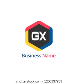 Initial Letter GX Logo Template Design