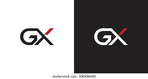 Diseño inicial de la plantilla de logotipo GX o XG.