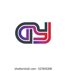 Initial Letter GY AY Linked Design Logo Black Purple