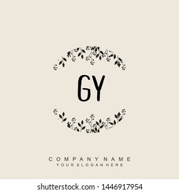 Initial letter GY beautiful handwriting logo vector template