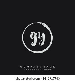 Initial letter GY beautiful handwriting logo vector template