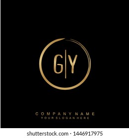 Initial letter GY beautiful handwriting logo vector template