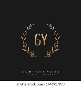 Initial letter GY beautiful handwriting logo vector template