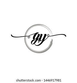 Initial letter GY beautiful handwriting logo vector template