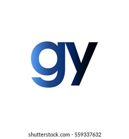 Initial letter GY blue black gradation color logo