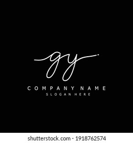 Initial letter GY calligraphy handwritten logo. Handwritten alphabet in the logo template. Letters and Alphabet for your logo design.