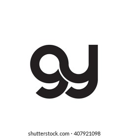 initial letter gy linked circle lowercase monogram logo black