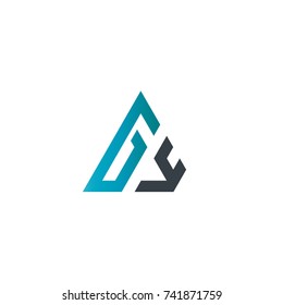 Initial Letter GY Linked Triangle Design Logo