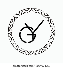 Initial letter GY logo design