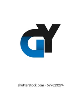 Initial letter GY logo design concept in blue and black color